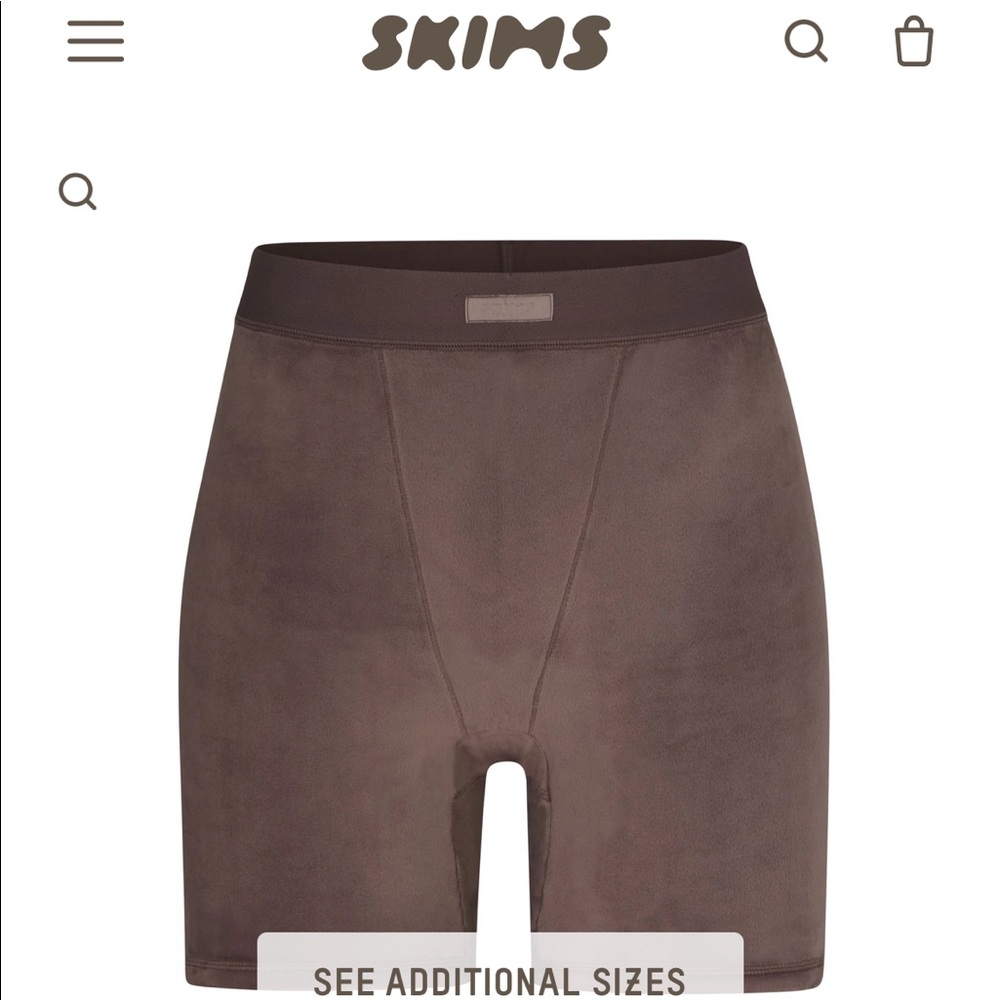NWT SKIMS Velour Bike Short Amethyst S